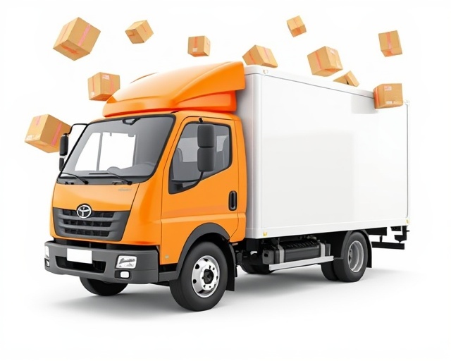 Delivery truck with packages